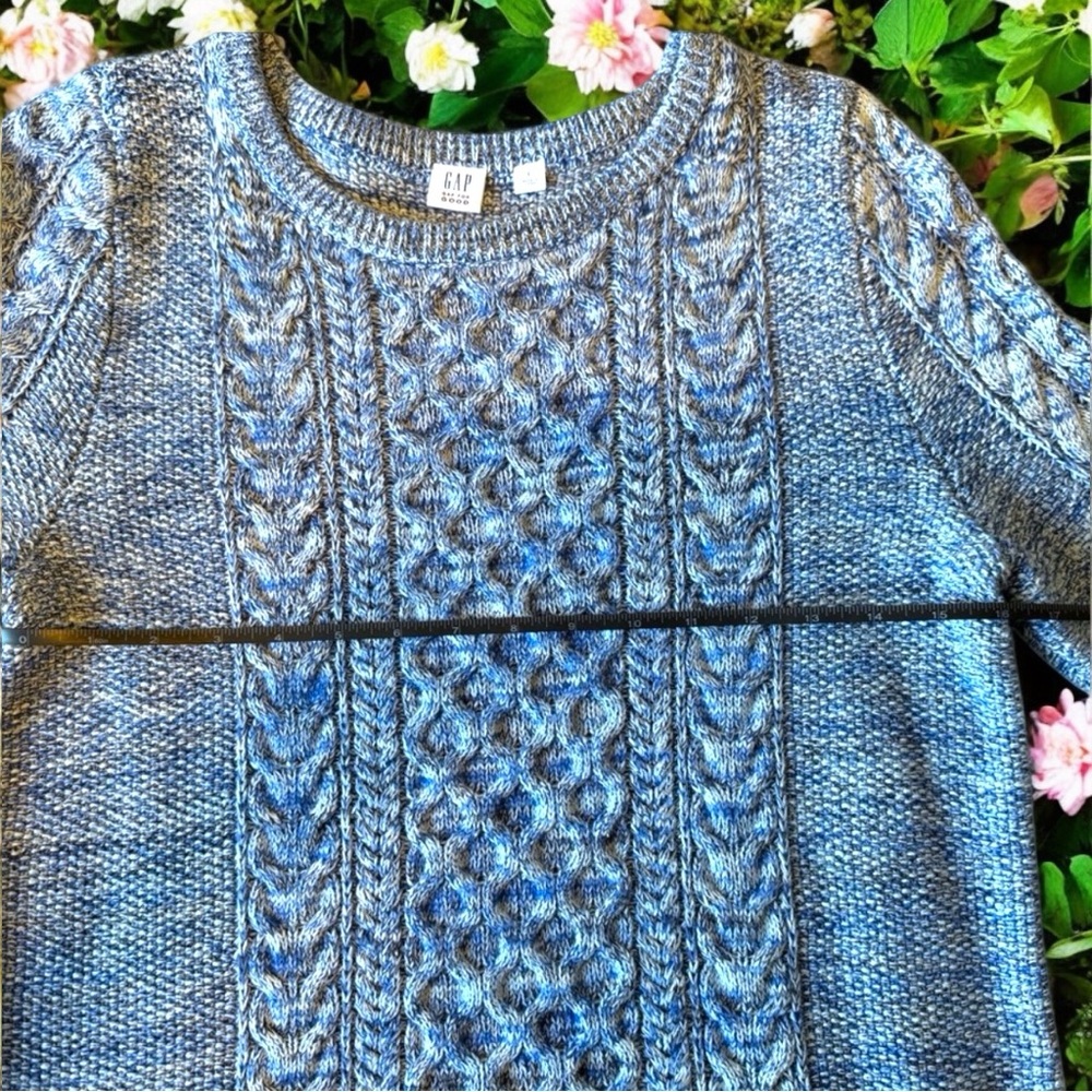 100% Cotton Gap for Good Sweater - Size Large, Pristine Cabincore - Blue & White - Picture 12 of 15